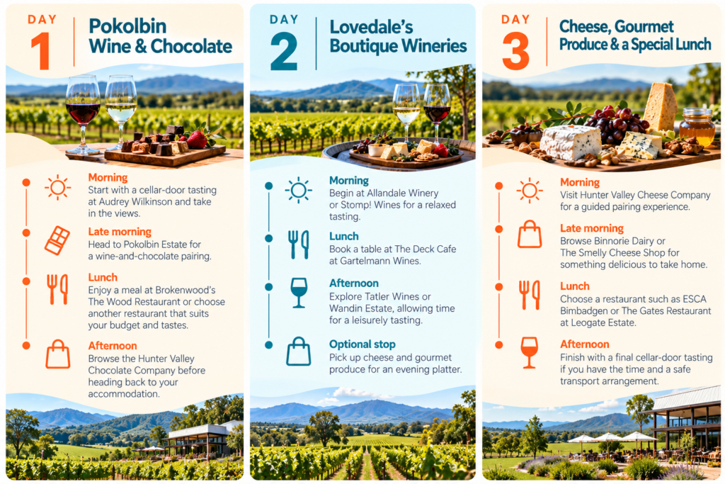 30 Wineries and Food Experiences in Pokolbin & Lovedale: Wine, Lunch, Cheese and Chocolate